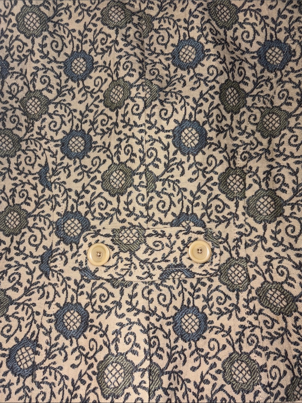 Ann Taylor Loft Ivory Blue Paisley Wool Collared Blazer - Picture 8 of 8